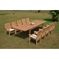 thumbnail image 6 of Grade-A Teak Dining Set: 10 Seater 11 Pc: 122" Atnas Rectangle Table And 10 Wave Stacking Arm Chairs Outdoor Patio WholesaleTeak #51WV2811, 6 of 6
