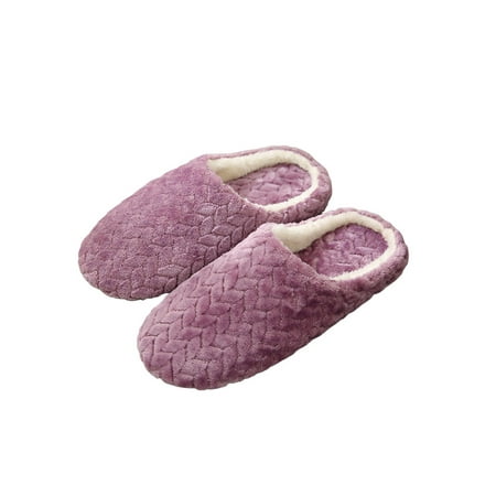 

Woobling Women Men Floor Slippers Non-slip Plush Shoes Flat Fall Winter Home Warm Indoor shoes