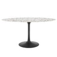 thumbnail image 2 of Modway Lippa 60" Oval Terrazzo Dining Table in Black White, 2 of 7