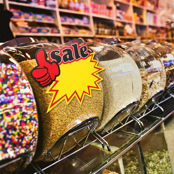 WHAMVOX 200pcs Supermarket Sale Signs Blank Price Labels For Retail Store Advertising Paper Tags For Commerce Display Price Labels For Supermarket