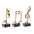 thumbnail image 2 of Flmtop 3Pcs Golden Musical Note Figurine Handicraft Piano Ornament Living Room Decor, 2 of 8