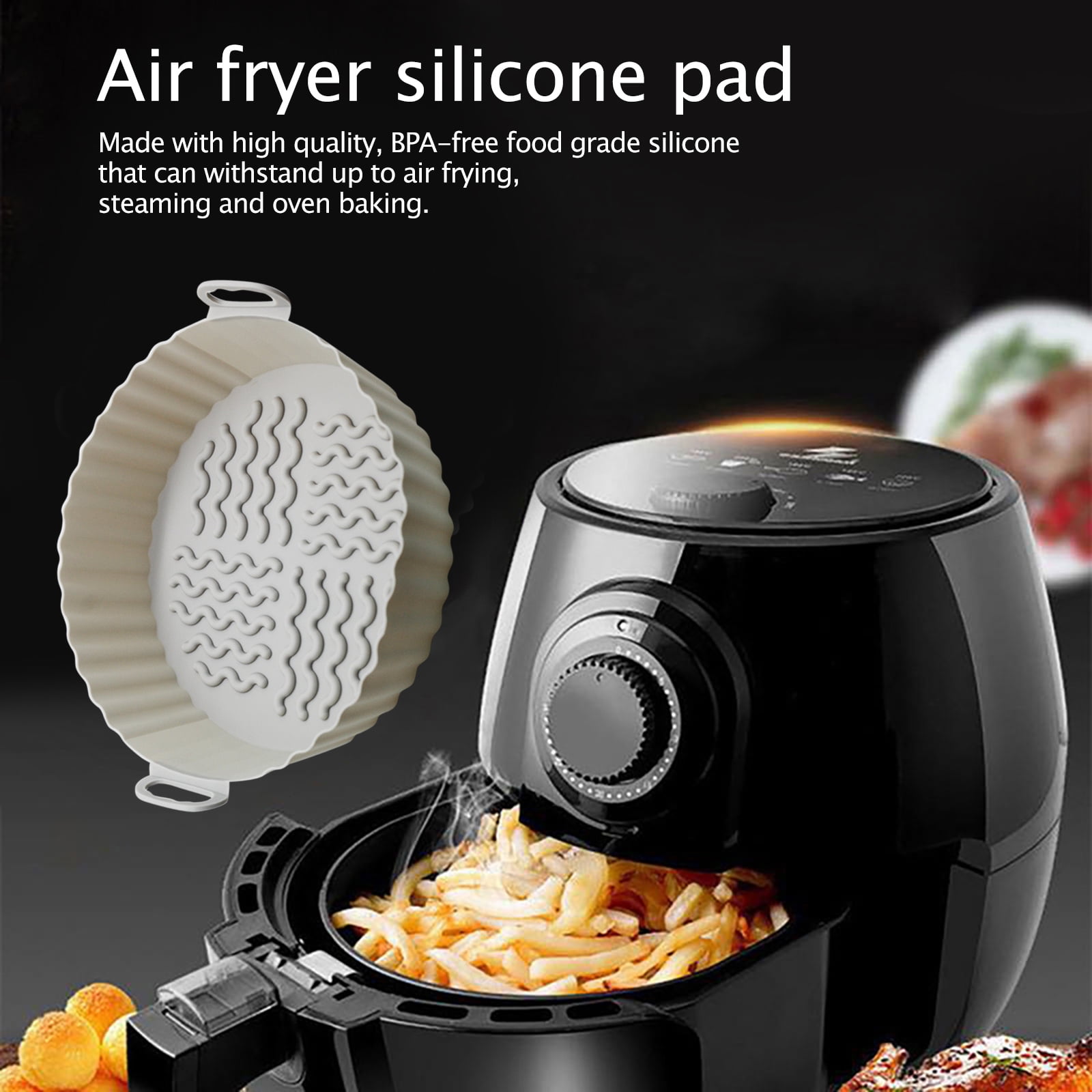  2 PCS Air Fryer Silicone Liners, 8.5''Reusable Silicone Air  Fryer Liner Pot Bowl Basket Accessories for Gourmia COSORI Instant Ninja  Chefman Ultrean GoWISE Power XL Air Fryer Steamer Oven Microwave 