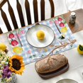 thumbnail image 4 of asddcavvf Easter Bunny Egg Pattern Linen Print Kitchen Dining Room Insulated Decorative Placemat（9） Dining Table Place Mats for 4 or 6, 4 of 6