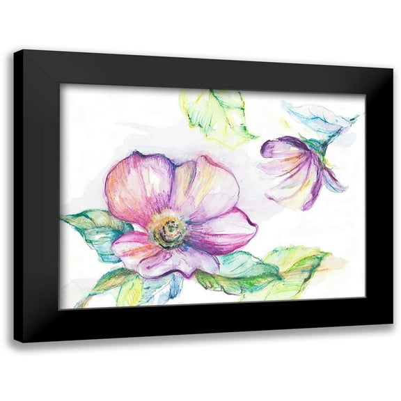 Loreth, Lanie 14x12 Black Modern Framed Museum Art Print Titled - Light and Breezy Florals I