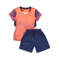 thumbnail image 4 of Haitryli Kids Boys Girls 2 Piece Basketball Football Jersey Athletic T-Shirts Tops with Sweat Shorts Orange 3XS, 4 of 7