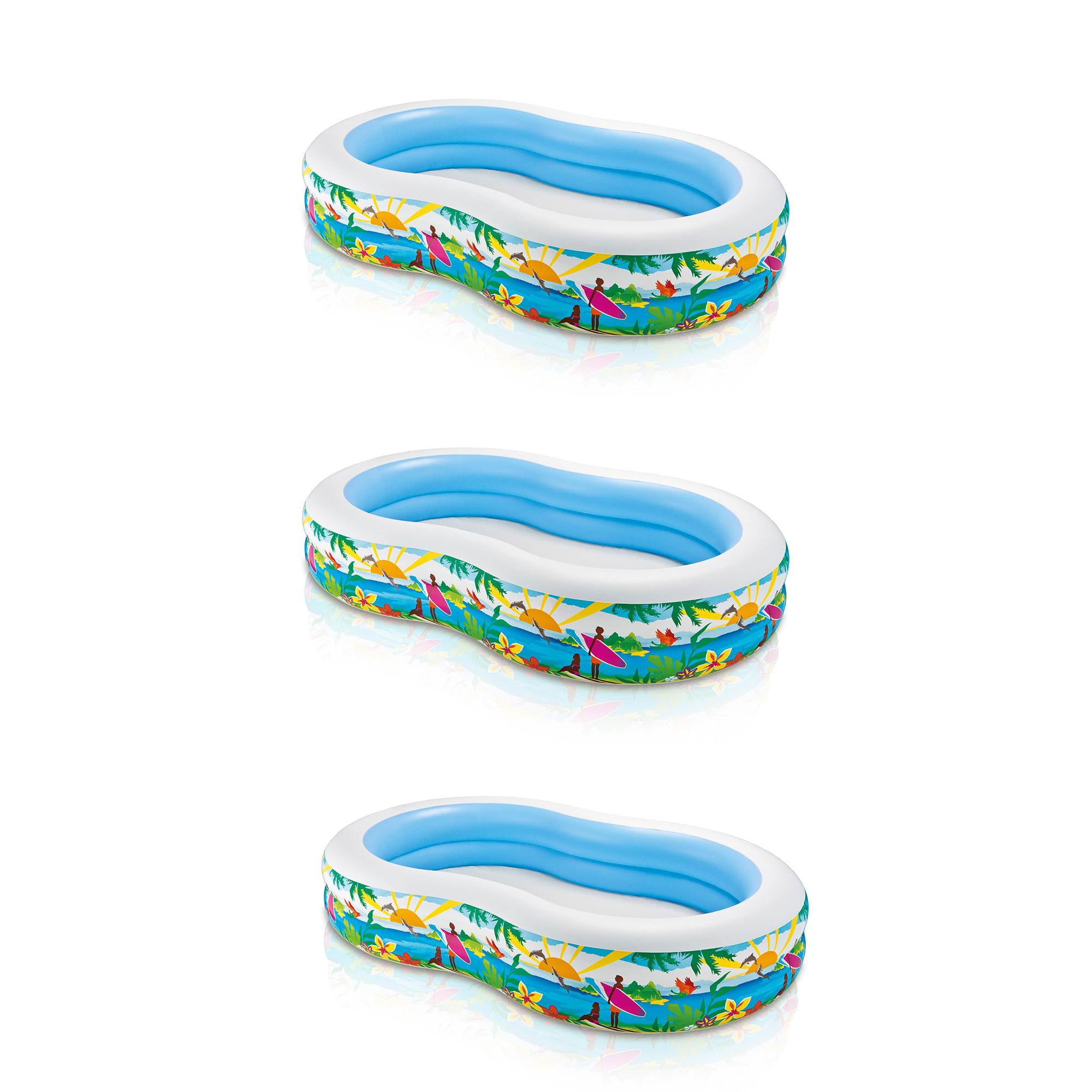 Intex 103in x 63in Swim Center Inflatable Paradise Seaside Kiddie Pool