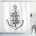 thumbnail image 1 of Ambesonne Anchor Shower Curtain, Hand Drawn Words Heart, 69"Wx84"L, Black and White, 1 of 3