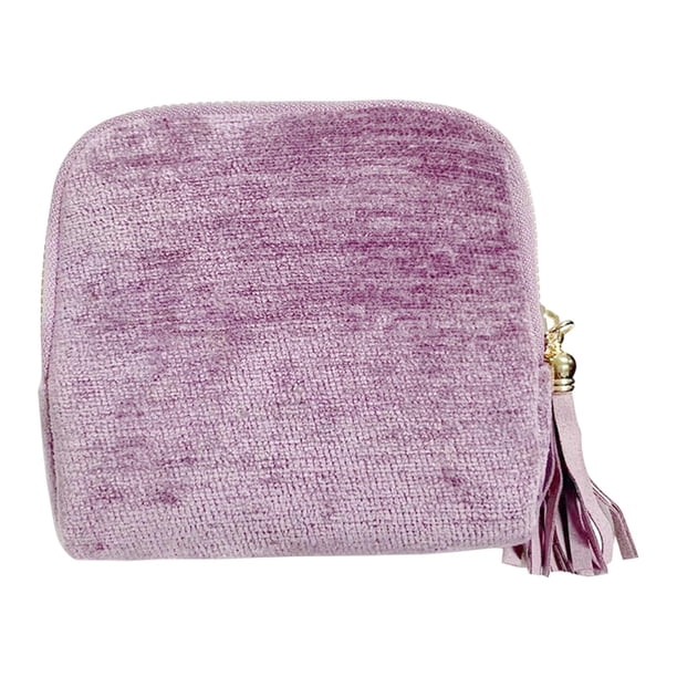 Estuche organizador de joyas de viaje pequeño, contenedor portátil para tobilleras. Violeta claro