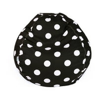 Majestic Home Goods Decorative Black Large Polka Dot Small Classic Bean Bag