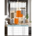 thumbnail image 6 of No Hook Cloth Fabric Shower Curtain with Snap in Liner, Burnt Orange Grey Waterproof Shower Curtains Set with See Through Top Window, Abstract Modern Oil Painted Geometric Bath Curtains 66"x72", 6 of 6