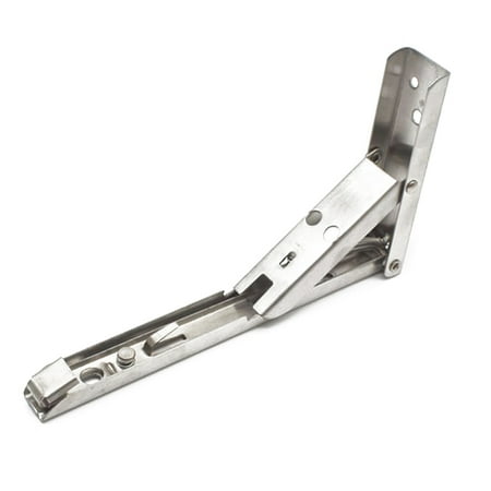 

GLFSIL 2PCS Stainless Steel F-Brackets Folding Wall Shelf Partition Support Frame