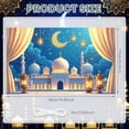 thumbnail image 2 of Golden Calligraphy Ramadan Banner Blue Night Sky Islamic Backdrop Ornate Crescent Moon Illuminated Lanterns Mosque Scene Display for Ramadan Celebration Family Gathering Religious Ceremony, 2 of 9
