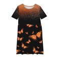 thumbnail image 4 of QIPOPIQ Robe d'Été pour Fille Art Van Gogh Impression 3D Col Rond Manches Courtes T-Shirt Robe Évasée Liquidation, 4 of 5