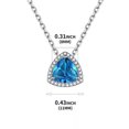 thumbnail image 5 of Gorgeous Blue Cubic Zirconia Women 925 Silver Necklace Pendant Party Jewelry, 5 of 7