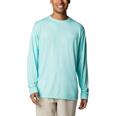 Columbia Mens PFG Terminal Tackle Fish Flag Long Sleeve Fishing Shirt Gulf Stream/Fl Fish Large
