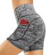 thumbnail image 4 of Gibobby Pantalones dama Pantalones cortos de yoga con cintura para ejercicio, bolsillo para mujer con pantalones de yoga de alta aptitud para correr profundo(Gris， L), 4 of 5
