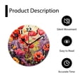 thumbnail image 4 of 12 Inch Wall Clock Battery Operated Silent Clock Decorative for Office, Kitchen, Outdoor, Living Room，Flower Colorful Field Poppies Bloom Flowers Lavender Pattern, 4 of 4