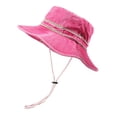 thumbnail image 5 of Denim Bucket Hats for Men Women Summer Lightweight Sun Hat Travel Beach Hat with Chin Strap, 5 of 6
