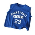 thumbnail image 1 of Hiiyo Little Boys Quick Drying Tank Top Letter Print Sports Athletic Vest,Blue, 1 of 2
