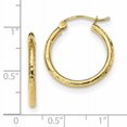 thumbnail image 2 of Boucles d'Oreilles Créoles en Or Jaune 10k, Tube Rond 2 mm, 2 of 6