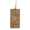 thumbnail image 3 of Parisloft Please Remove Your Shoes Wood Wall Sign with Wood Bead String Hanger, Brown, 3 of 8