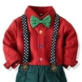 thumbnail image 4 of yocbz Boys Formal Suspenders Suits Set Suits for Toddler Boys Baby Toddler Boys Gentleman Suit Set, Outfits Shirts & Vest & Pants Red,Size for 7-8 Years, 4 of 4