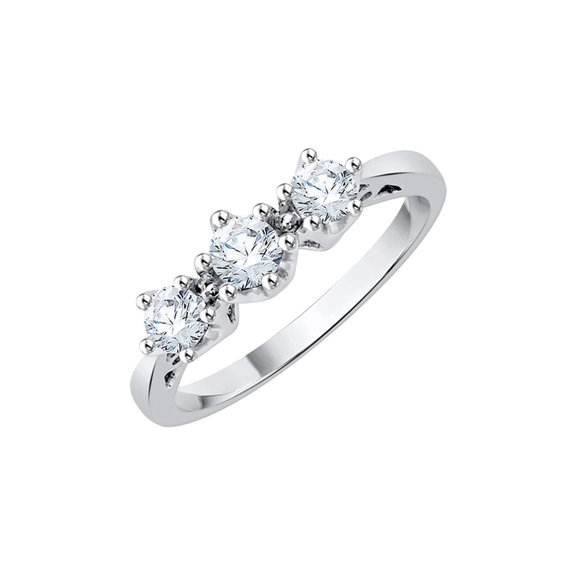 KATARINA 3 Diamond Engagement Ring in Sterling Silver (1/2 cttw, I-J, I1-I2) (Size-6)