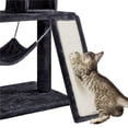 thumbnail image 5 of Alden Design 63″H Multi Level Cat Tree Condo with Basket & Hammock & Scratching Post, Black, 5 of 7