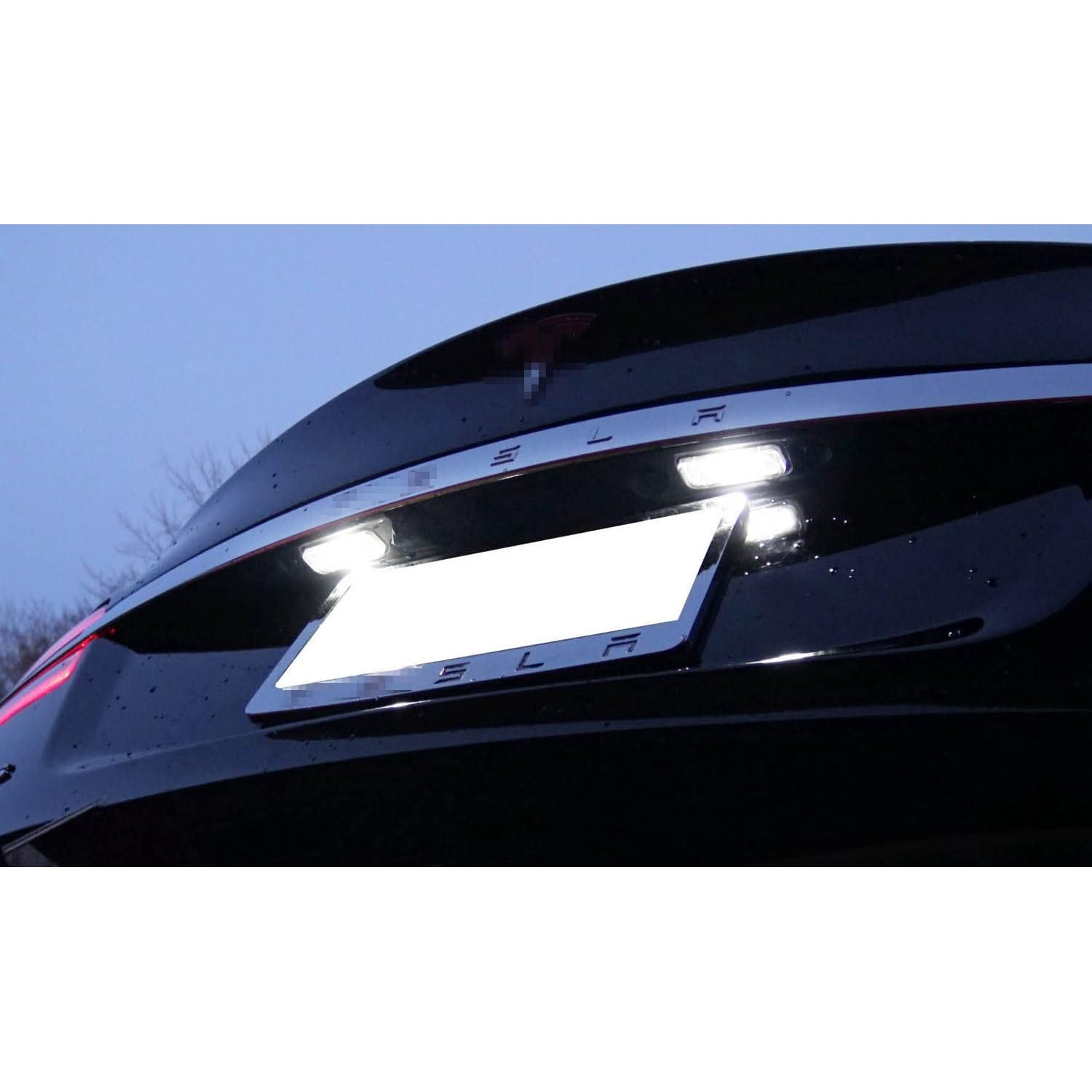 Direct Fit 3W Full LED License Plate Light Kit For 2012-2016 Pre-LCI Tesla Model S, Powered by 3pc Xenon White LED & Can-bus Error Free