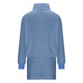 thumbnail image 4 of Sudadera Conjunto de 2 piezas a juego Traje de jogger de color sólido informal de moda para mujer Kuymtek Azul T S para Mujer, 4 of 8