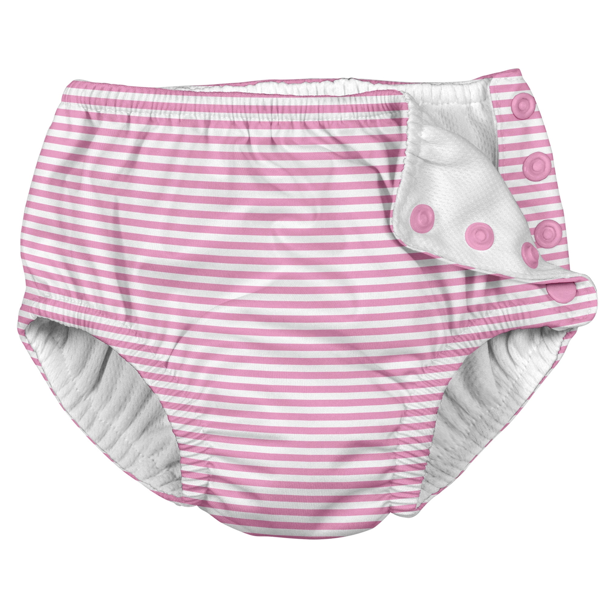 I-Play Baby Girls Snap Reusable Absorbent Swimsuit Diaper Pink Hawaiian Turtle 24mo