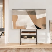 FITUEYES Rolling TV Stand for 40-85 inch Large LCD/LED TVs, Height Adjustable and with One Shelf