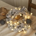 thumbnail image 4 of Guirnalda colgante de puerta de flor de ratán Artificial de Navidad con cadena de luz, decoración de pared para fiesta de Festival en casa # EW, 30CM, 4 of 4