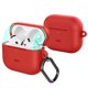 thumbnail image 1 of Funda para AirPods 4 ESR con protección total contra caídas y mosquetón rojo, 1 of 8