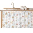 thumbnail image 2 of Christmas Snowflake Cabinet Curtain 32"Wx55"L,Dustproof Pantry Door Curtain W/ Self Adhesive Tape,Xmas Yellow Teal Snow Winter Holiday Tall Storage Cover Privacy Drape for Bathroom Kitchen, 2 of 9