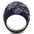 thumbnail image 3 of IP Black(Ion Plating) Stainless Steel Ring with Top Grade Crystal in Tanzanite for Women Tanzanite Stone Color Style TK2358 Size 7, 3 of 4