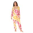 thumbnail image 2 of FORMRS Onesies Pajama for Adults Unisex Hoodie Winter Jumpsuit One Piece Sleepwear, Sizes S-2XL, Pink Grapefruit Slices, 2 of 7