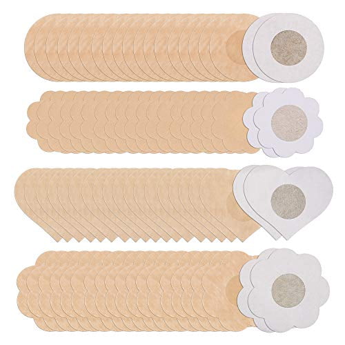 Tugaizi 30 Pairs Nipple Breast Covers Nipple Cover Disposable Breast Pasties Breast Pasties Adhesive Bra Disposable Invisible Seamless Adhesive Bras Round 