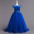 thumbnail image 6 of Fgnfyis Girls Dress Long Flowy Summer Formal Gown for Piano Performance Party Wedding Toddler Girl Dress Blue 15-16 Years, 6 of 6
