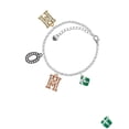 thumbnail image 2 of Delight Jewelry Silvertone Small 3-D Green Present with Bow Multi-Colored Crystal Mom Charm Bracelet, 2 of 4