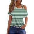 thumbnail image 2 of Fiudx Ofertas y Liquidaciones Camiseta Tipo Blusa con Hombros Descubiertos y Manga Corta Informal para Mujer a La Moda, 2 of 5