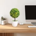 thumbnail image 1 of Artificial Flower Bouquet | Realistic Faux Plant Arrangement | Plastic Potted Vase | Indoor Table Decoration | Hot Pink, Orange, Green, Yellow | 15x15x28 cm | Low Maintenance Home Decor, 1 of 6