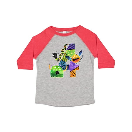 

Inktastic Fun Monsters Fourth Birthday Gift Toddler Boy or Toddler Girl T-Shirt