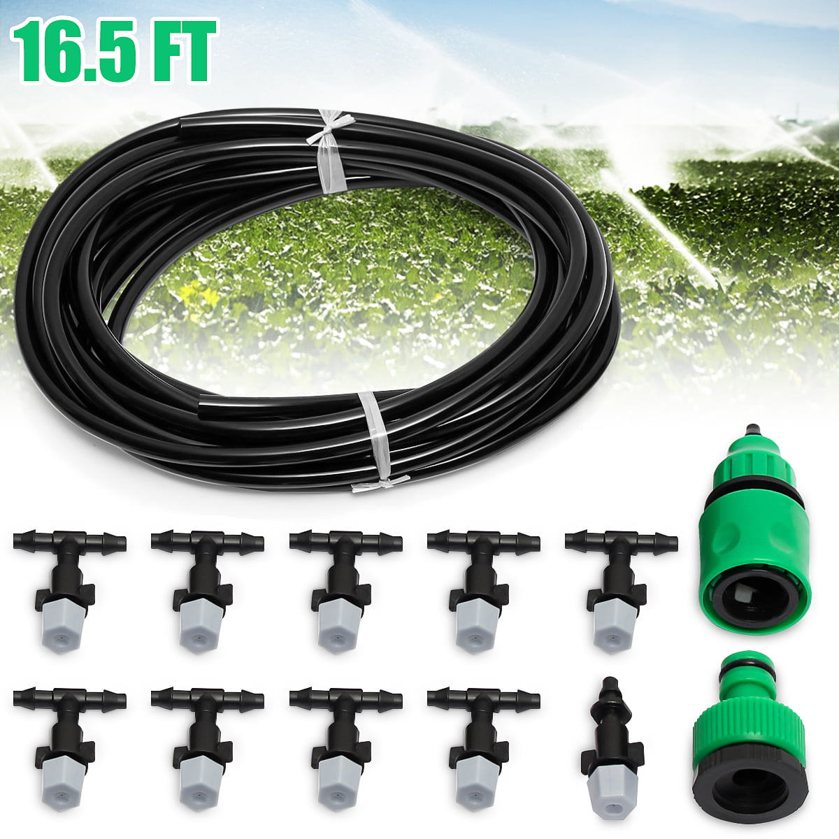 Garden Misting Cooling System Nozzle Sprinkler Hose Water Micro Irrigation Pipes 