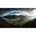 thumbnail image 2 of Pablo De, Juan 18x12 Gold Ornate Wood Framed with Double Matting Museum Art Print Titled - Interlaken Eye., 2 of 4