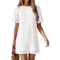 thumbnail image 5 of PRETTYGARDEN Women's Summer Casual Short Dresses Embroidered Lace Short Sleeve Boho Mini Dress Beach Vacation Clothes, 5 of 10