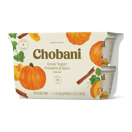 Chobani Non-Fat Greek Yogurt, Pumpkin Spice 4 Pack