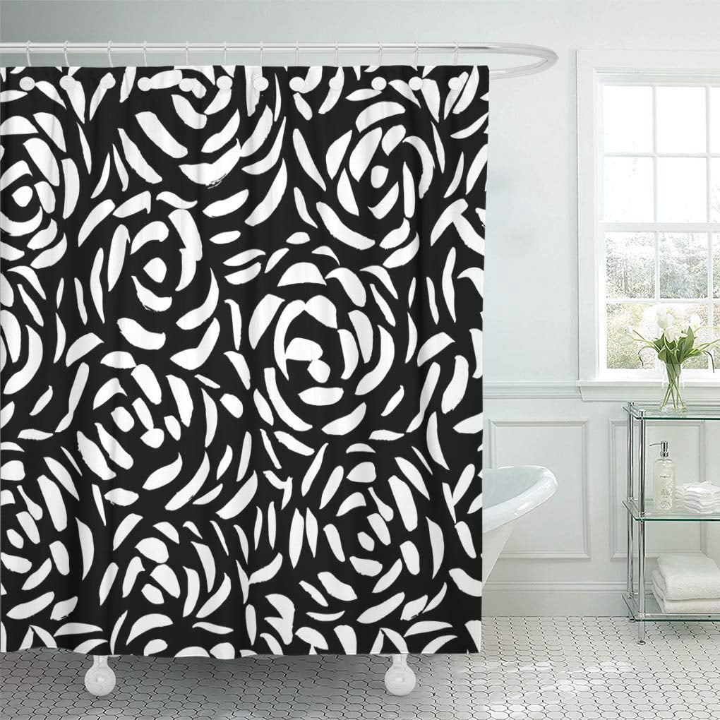 SUTTOM Black and White Seamless Pattern Abstract Background Hand