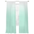 thumbnail image 2 of Ombre Green White Semi Sheer Curtains 84 Inch Length 2 Panels Set, Modern Painting Sheer Kitchen Curtain Privacy Voile Window Curtain for Living Room Bedroom Rod Pocket Drapes, 2 of 7