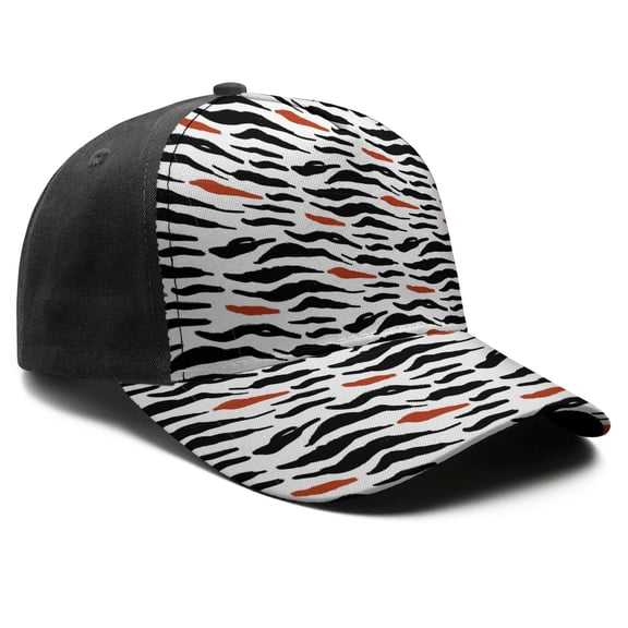 Leopard Print Baseball Cap Adjustable Size – Stylish Spliced Design Trucker Hat, Dad Hat with Full Print Front & Brim, Breathable Cotton Blend Snapback for Sports, Travel & Daily Wear